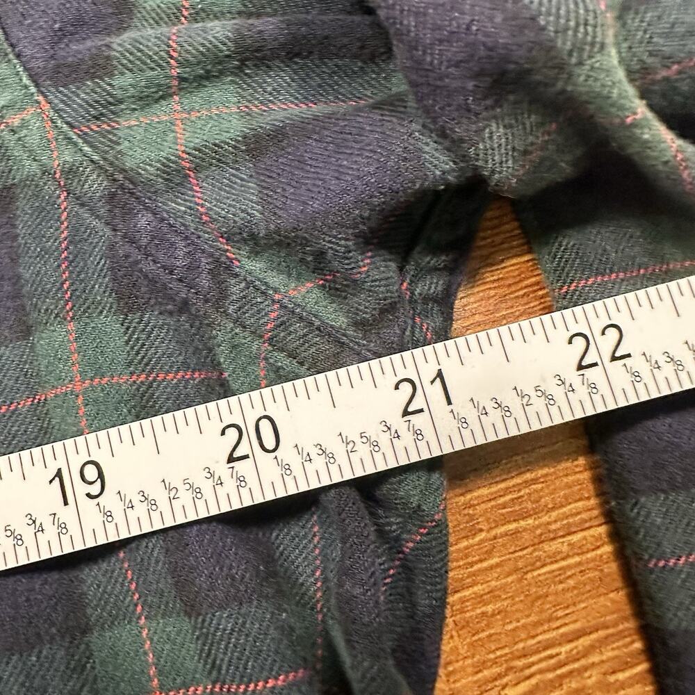 Rag & Bone Workwear Flannel Shirt Mens L Green Tartan Plaid Retro Nature Cotton - Picture 5 of 10